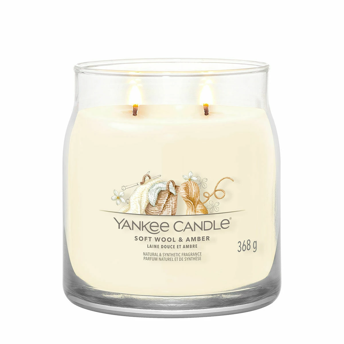 Yankee Candle Soft Wool & Amber Signature Medium Jar Candle 2 Yankee Candle Soft Wool & Amber Signature Medium Jar Candle - Image 2