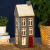 Shudehill Village Pottery Tall Dark Grey House Tealight Holder