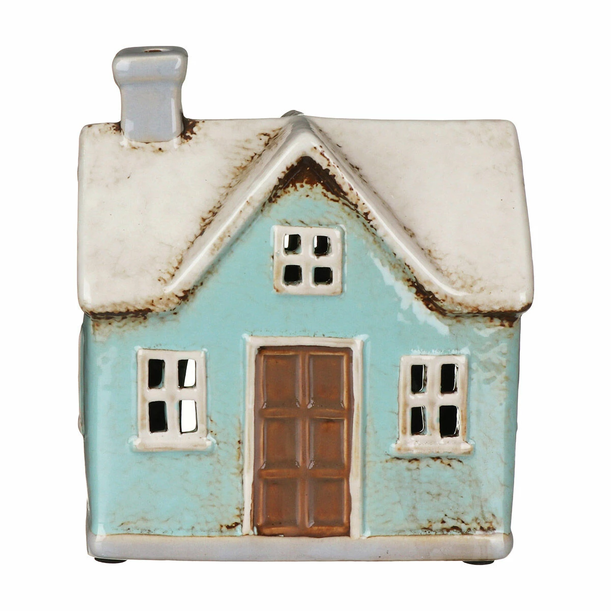 Shudehill Village Pottery Traditional Turquoise House Tealight Holder 3 Shudehill Village Pottery Traditional Turquoise House Tealight Holder - Image 3