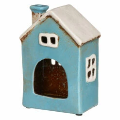 Shudehill Village Pottery Teal Heart House Tealight Holder -gifts shop 310750 shudehill village pottery teal heart house tealight holder 2