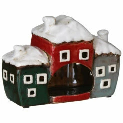 Shudehill Village Pottery Three Christmas Houses Tealight Holder 5 Shudehill Village Pottery Three Christmas Houses Tealight Holder -gifts shop 310802 shudehill village pottery three houses tealight holder 2