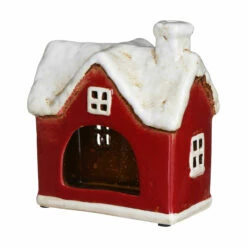 Shudehill Village Pottery Traditional Red Christmas House Tealight Holder -gifts shop 310803 shudehill village pottery traditional red christmas house tealight holder 3