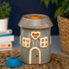 Shudehill Village Pottery Round Grey House Wax Melt & Oil Warmer