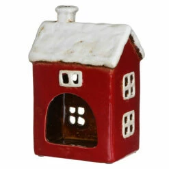 Shudehill Village Pottery Red Heart Christmas House Tealight Holder -gifts shop 315280 shudehill village pottery red heart christmas house tealight holder 3
