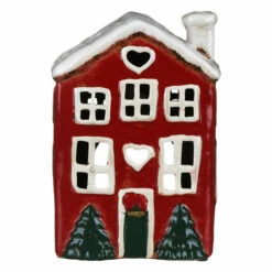 Shudehill Village Pottery Large Red Christmas House Tealight Holder -gifts shop 315281 shudehill village pottery large red christmas house tealight holder 2