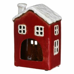Shudehill Village Pottery Large Red Christmas House Tealight Holder -gifts shop 315281 shudehill village pottery large red christmas house tealight holder 3
