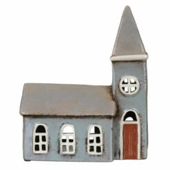 Shudehill Village Pottery Large Grey Church Tealight Holder -gifts shop 320020 shudehill village pottery large grey church tealight holder 2