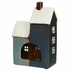 Shudehill Village Pottery Grey & Navy Two House Tealight Holder 8 Shudehill Village Pottery Grey & Navy Two House Tealight Holder -gifts shop 320043 shudehill village pottery grey navy two house tealight holder 3