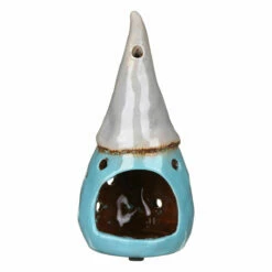 Shudehill Village Pottery Small Aqua & Grey Gonk Tealight Holder -gifts shop 320050 shudehill village pottery small aqua grey gonk tealight holder 2