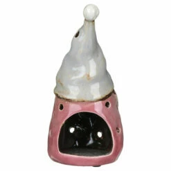 Shudehill Village Pottery Large Pink & Grey Gonk Tealight Holder -gifts shop 320052 shudehill village pottery large pink grey gonk tealight holder 2