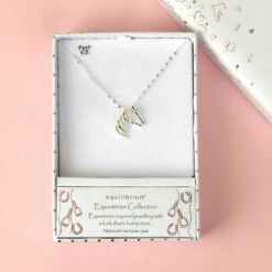 Equilibrium Two-Tone Equestrian Horse Head Necklace -gifts shop 329104 equilibrium two tone equestrian horse head necklace 03