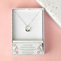 Equilibrium Two-Tone Equestrian Lucky Horseshoe Necklace -gifts shop 329115 equilibrium two tone equestrian lucky horseshoe necklace 03