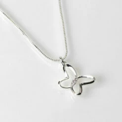 Equilibrium Silver Plated Pure Elegance Butterfly Necklace