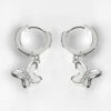 Equilibrium Silver Plated Pure Elegance Butterfly Huggie Earrings