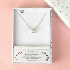 Equilibrium Silver-Plated Kiss Sparkle Ring Necklace -gifts shop 329271equilibrium silver plated kiss sparkle ring necklace 03