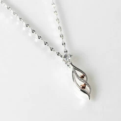 Equilibrium Two Tone Ripple Heart Necklace