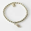 Equilibrium Back To Nature Pave Gold-Plated Leaf Bracelet