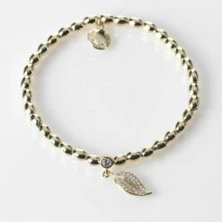 Equilibrium Back To Nature Pave Gold-Plated Leaf Bracelet
