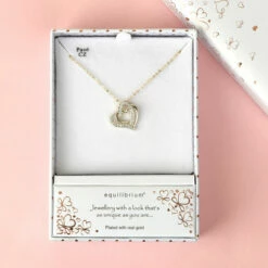 Equilibrium Gold Plated Entangled Hearts Necklace -gifts shop 329514 equilibrium gold plated entangled hearts necklace 03