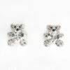 Equilibrium Girls Silver Plated Sparkly Teddy Earrings