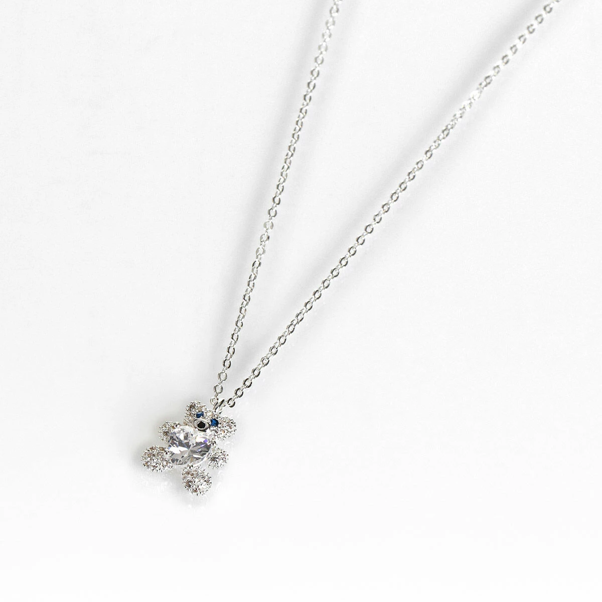 Equilibrium Girls Silver Plated Sparkly Teddy Necklace 2 Equilibrium Girls Silver Plated Sparkly Teddy Necklace - Image 2