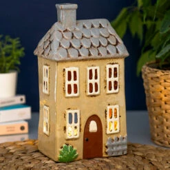 Shudehill Village Pottery Large Cream Garden House Tealight Holder