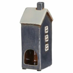 Shudehill Village Pottery Mini Tall Dark Blue House Tealight Holder -gifts shop 331042 shudehill village pottery mini tall dark blue house tealight holder 3