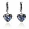 Equilibrium Silver Plated Paua Shell Hearts Huggie Earrings