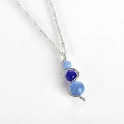 Equilibrium Silver Plated Blue Moonstone Ripple Necklace