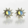 Equilibrium Gold Plated Moonstone Sunshine Stud Earrings