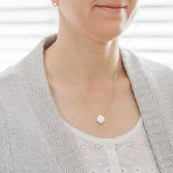 Equilibrium Silver Plated Clover Vignette Necklace -gifts shop 334318 equilibrium silver plated clover vignette necklace lifestyle