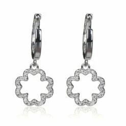 Equilibrium Silver Plated Clover Vignette Earrings