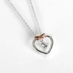 Equilibrium Two Tone Kiss Collection Eternal Heart Necklace