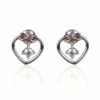 Equilibrium Two Tone Kiss Collection Eternal Heart Stud Earrings