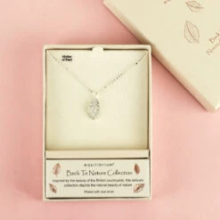 Equilibrium Silver Plated Back To Nature Mother Of Pearl Leaf Necklace -gifts shop 334380 equilibrium silver plated back to nature mother of pearl leaf necklace b