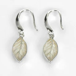 Equilibrium Silver Plated Back To Nature Mother Of Pearl Leaf Earrings