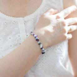 Equilibrium Silver Plated Gemstone Amazonite And Amethyst Friendship Bracelet -gifts shop 334395 equilibrium silver plated gemstone amazonite and amethyst friendship bracelet lifestyle