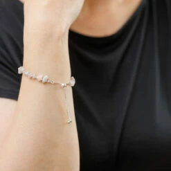 Equilibrium Silver Plated Gemstone Blue Lace Agate And Rose Quartz Friendship Bracelet -gifts shop 334396 equilibrium silver plated gemstone blue lace agate and rose quartz friendship bracelet lifestyle2 1