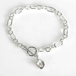 Equilibrium Silver Plated Calla Lily T-Bar Bracelet