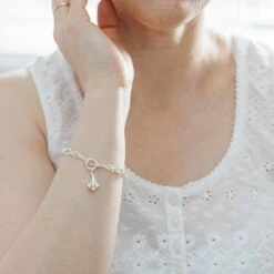 Equilibrium Silver Plated Calla Lily T-Bar Bracelet -gifts shop 334491 equilibrium silver plated calla lily t bar bracelet lifestyle