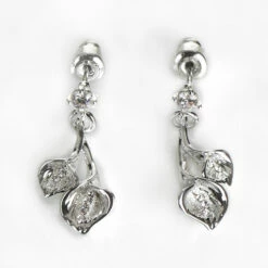 Equilibrium Silver Plated Looped Double Calla Lily Earrings