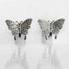 Equilibrium Silver Plated Pave Butterfly Clip On Earrings