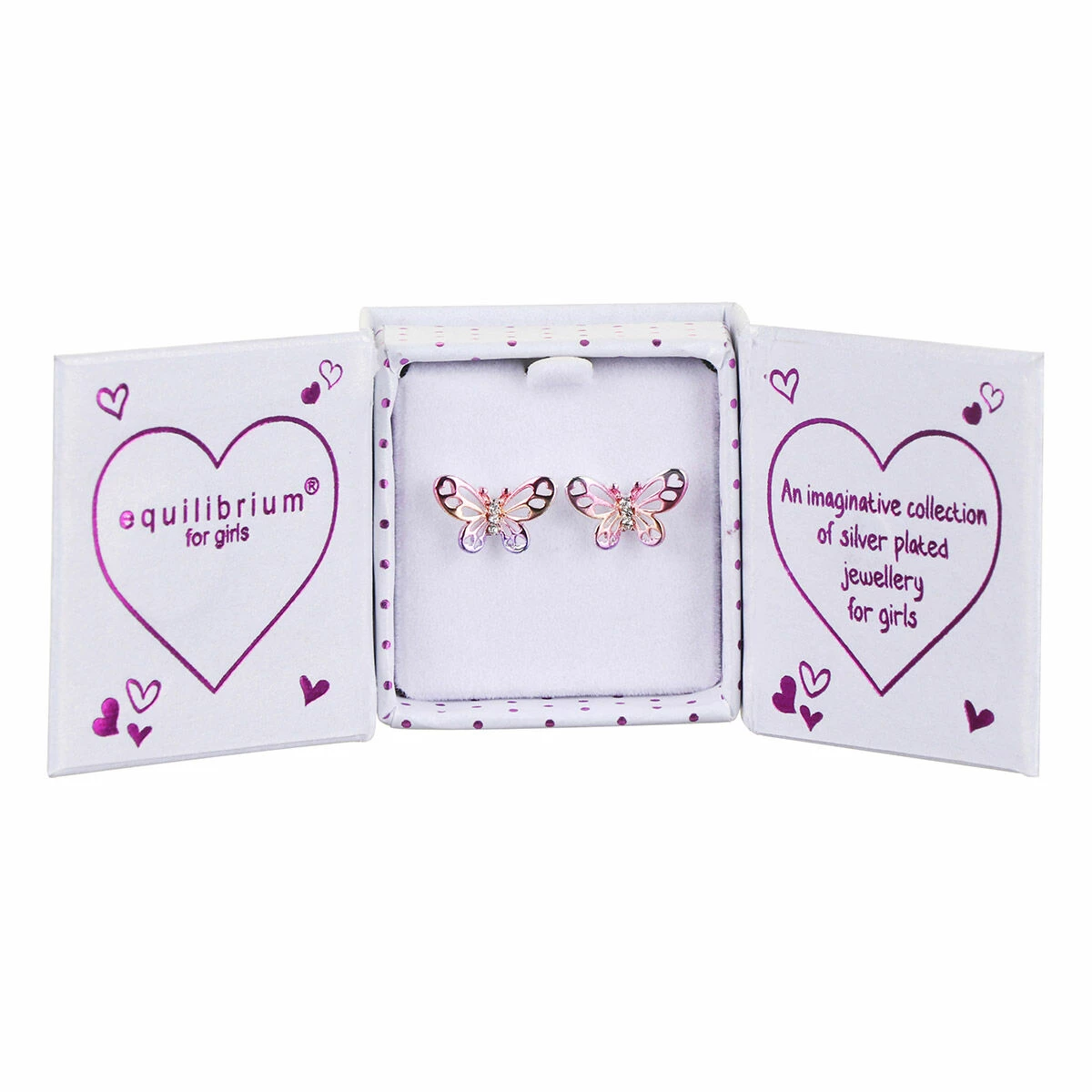 Equilibrium Girls Silver Plated Rainbow Butterfly Earrings 4 Equilibrium Girls Silver Plated Rainbow Butterfly Earrings - Image 4
