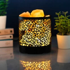 Himalayan Salt Lamp Petals Black Joe Davies