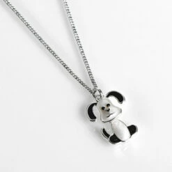 Equilibrium Girls Silver Plated Cute Dog Necklace