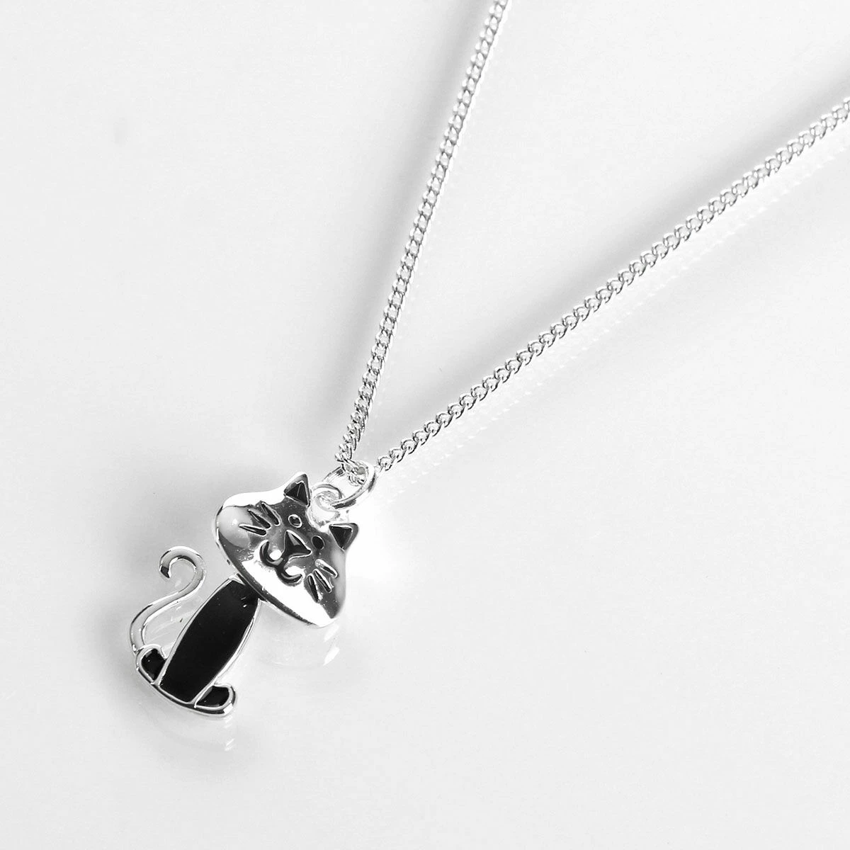 Equilibrium Girls Silver Plated Cute Cat Necklace 1 Equilibrium Girls Silver Plated Cute Cat Necklace