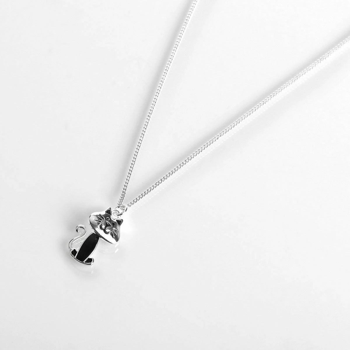 Equilibrium Girls Silver Plated Cute Cat Necklace 3 Equilibrium Girls Silver Plated Cute Cat Necklace - Image 3