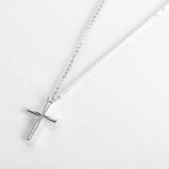 Equilibrium Silver Plated Diamond Cut Cross Necklace -gifts shop 339416 equilibrium silver plated diamond cut cross necklace 2
