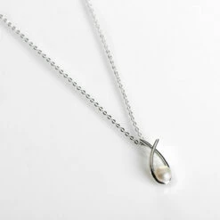 Equilibrium Silver Plated Fresh Water Pearl Kiss Necklace -gifts shop 339466 equilibrium silver plated fresh water pearl kiss necklace 2