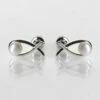 Equilibrium Silver Plated Fresh Water Pearl Kiss Stud Earrings